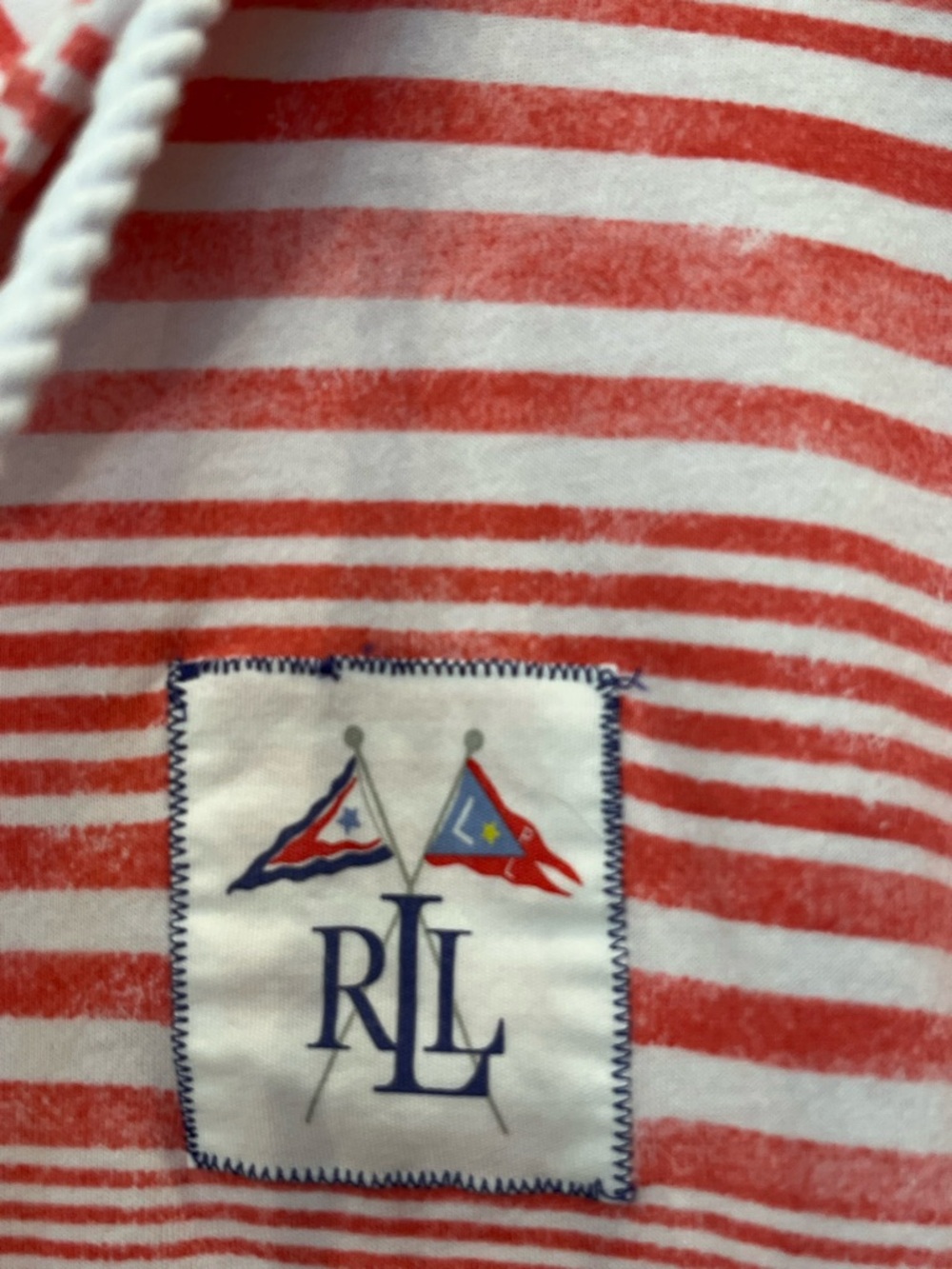 Lauren Ralph Lauren red white stripe short sleeve hooded mini dress small - Picture 4 of 7